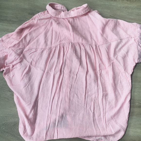 RED & WHITE STRIPPED COLLAR TEE - Picture 3 of 3